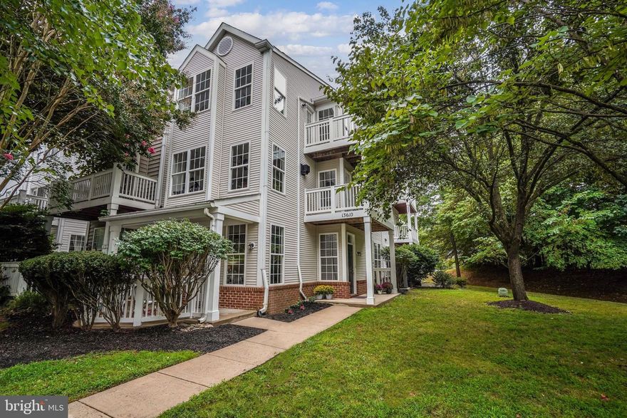 Gorgeous end of row townhome backing to trees and flooded with light from all sides! Quiet and uniquely tucked into the community with a private side porch entrance AND a front entrance! Tons of outdoor living spaces with balconies off of each bedroom and a covered porch with room for outdoor seating and dining. Enter on the ground level to an enormous family room and dining room area, newly renovated kitchen with quartz countertops, all new stainless-steel appliances, new sink, hardware and new recessed lighting. Eat in kitchen table area with lovely garden views and new designer chandelier. Vaulted ceilings, skylight and walls of windows, this floorplan is open and bright yet provides versatile and useful living spaces. Brand new wide plank LVP flooring on main level, brand new carpet on upper levels and freshly painted top to bottom.  New light fixtures throughout this 3-level townhome add modern accents and warm touches.
Second floor bedroom with walk in closet, double vanity bathroom en-suite with new faucets, light fixtures and mirrors. All new toilets throughout.  The middle-level den/recreation room with fireplace has an additional walk-in storage closet and has served as a children’s playroom, an office, a family room and guest suite and could easily be closed off to make a 3rd bedroom. The upper-level primary suite is the crown jewel with L-shaped balcony that lets you feel like you’re walking out among the treetops. Sip morning coffee in the sunlight or have an evening toast under the stars. This enormous primary suite has penthouse appeal with cathedral ceiling, dual closets, plush carpeting, skylight and beautifully updated bathroom en suite. Light and bright- also with a vaulted ceiling - the primary bathroom has new vanity with quartz countertops, new faucets, hardware, mirrors & light fixtures. Freshly grouted floors and shower, corner soaking tub & separate water closet. New shower door being installed this week.  Upper-level laundry room with new LVP flooring and newer, oversized front load washer/dryer is just steps from your closets and dressing areas.  
This beautifully renovated and private home is an unparalleled gem! Roof 2018, updated HVAC, all new door hardware, new toilets (3) switch plate and outlet covers, vent covers and cabinetry pulls. No detail left out; this exceptional home has had a fabulous makeover and is ready for a new owner! Professionally and freshly landscaped, power washed and decks, porch and trim painted.  
Conveniently located Just mins to 270, MARC Train, Commuter Parking, Recreation & Shopping! Germantown Public Library, Little Seneca Lake, Shopping, restaurants, Cinema and plenty of neighborhood amenities!! (Pool, tennis, tot lots and clubhouse) This won't last long   don't miss your opportunity!