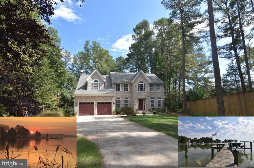 Sunrise views on St Georges Creek. Colonial home on private 1 acre lot.  Main level has hardwood floors, family room w/gas fireplace, breakfast room w/french doors to patio & covered porch, living room or den, full bath on main level with separate exit to outside. Perfect for coming in from swimming, boating, fishing! Upstairs has loft area, master bedroom has cathedral ceilings & hardwood flooring.  Both upstairs baths have double sinks.  Outside spaces great for entertaining.  Playset conveys.  8,000 lb boat lift. Close proximity to restaurants by car or boat. Well maintained home, original owners. With acceptable contract owner will consider conveying boat (20' Key West 2013-2012 - 150 4 Stroke Yamaru with trailer, boat is currently on lift).