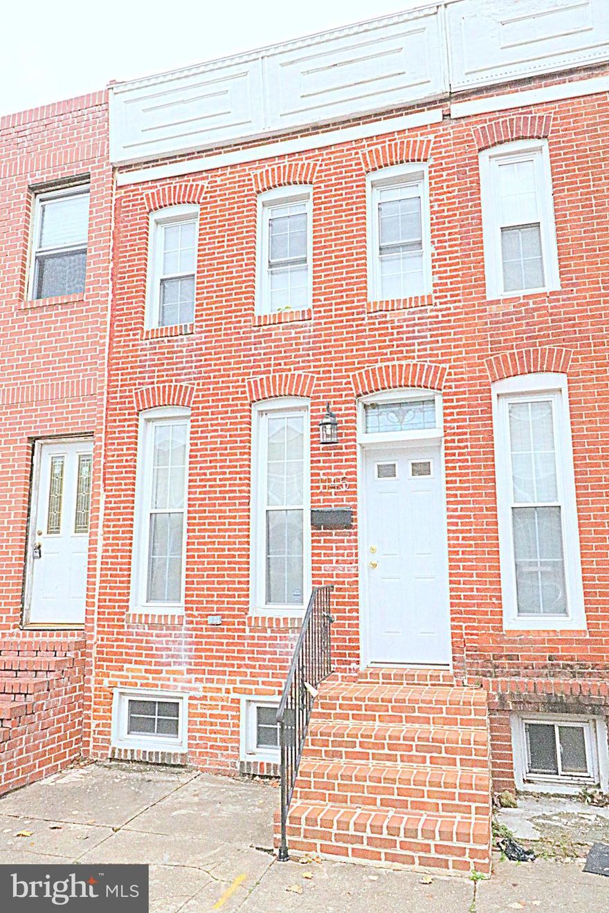 REDUCED! Beautifully Updated Freshly Painted Brick Front! 2BR 2.5 BA. Located on a wide clean street and alley with plenty of parking! Large gourmet kitchen w/ plenty of cabinet space, glass cabinets, all appliances are stainless steel, granite counters & breakfast bar. Separate dining room. Master suite w/ vaulted ceilings and master bath. Bamboo hardwood flooring upstairs and LVP on main floor. Large rear yard with parking & deck. Brick fireplace (faux). Finished basement and storage room. Front Loading Washer and Dryer! New Roof Oct 2023. Convenient to Downtown / Inner Harbor, University of MD/ Baltimore, Camden Yards, Ravens Stadium, Horseshoe Casino, Top Golf, I-295, B&O Museum and much more!