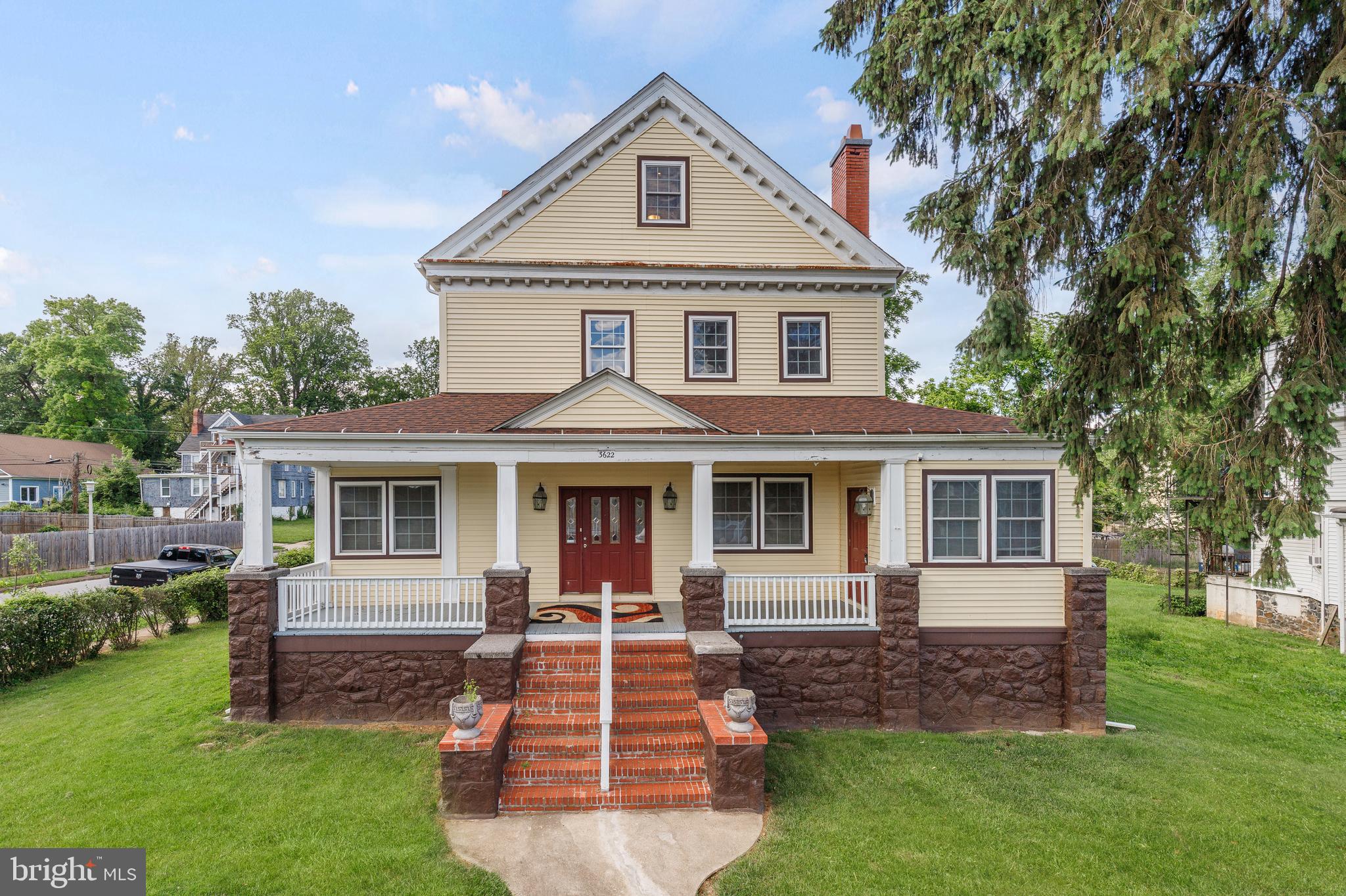 Welcome to 3622 Springdale Avenue – Expansive 8-Bedroom Colonial with Endless Possibilities!
This spacious four-level Colonial is ideally suited for large households or savvy investors seeking versatility and space. Situated on a 0.28-acre corner lot, this home offers eight bedrooms and three full bathrooms, with flexible living options throughout.
Step onto the welcoming front porch and into a traditional layout that features a light-filled living room with a fireplace, formal dining area, and original hardwood floors that add warmth and character. Sconce lighting enhances the cozy feel of the main living spaces.
The main level includes two generously sized bedrooms and a spa-style full bathroom with both a soaking tub and a separate stall shower. The gourmet kitchen offers ample cabinet space, modern appliances, and a seamless flow into the dining area, along with access to the backyard and main-level laundry for added convenience.
Upstairs, you'll find four additional bedrooms, including two with adjoining bonus rooms—ideal for an office, nursery, or dressing area. Two full bathrooms with jacuzzi tubs provide additional comfort and functionality. The top-level loft features two private bedrooms with LVP flooring and sconce lighting, perfect for guests or extra privacy.
Additional highlights include two separate rear entrances with decks, dual-zone heating and A/C, a detached 1-car garage, and rear driveway access. The unfinished basement offers even more potential for future expansion or storage.
With its generous layout, flexible spaces, and prime location, 3622 Springdale Avenue presents a unique opportunity to create a home that fits your needs—whether for multi-generational living, investment, or simply room to grow.
