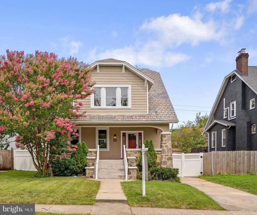 This magnificent Craftsman house with detached garage in Parkville has stood the test of time. Still maintaining its original charm, the stained glass windows are a unique feature that adds to the essence of its history.  Tastefully designed with fresh paint, classic modern fixtures, features and amenities the main level’s refinished floors gleam in the open and spacious living room with brick wood burning fireplace, dining room with statement lighting, and gourmet kitchen with stainless steel appliances, granite countertops, and gas cooking that leads to a the sunroom.   There is a bedroom and a half bath on the main level, and 4 generous sized bedrooms with brand new carpeting and a full bath upstairs. The lower level family room is fully finished with another full bathroom, laundry, and HVAC (2023). Enjoy spending time with family and friends outside on the back deck in the spacious backyard with a privacy fence. The detached rear garage is oversized for parking and storage. Located close to walking paths, a variety of shops and restaurants, commuter transportation, and routes. Don’t miss out on this unique home, schedule your tour today!