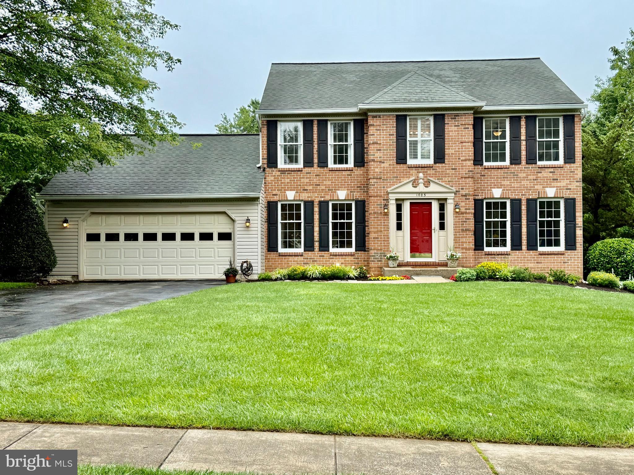Welcome to this 4-Bedroom, 2 Full Bath and 1 Half Bath home in the sought-after neighborhood of Twin Ridge. This home has brand new carpet and has been freshly painted. The Main Level features: a Formal Dining Room, Formal Living Room with French Doors, Powder Room, Coat Closet, Large Eat-In Kitchen with center island and granite counter tops, Large Family Room with wainscoting, crown molding and a 2-story masonry gas fireplace. Pella Sliders in kitchen and family room lead to the 700ft cedar deck with an electric 18ft. SunAir retractable awning and bench seating overlooking the fully fenced backyard which is professionally landscaped. The Laundry/Mud Room is also on the main Level. The oversized 2-car garage has a workbench, service door, and pull-down stairs leading to the attic. The Upper-Level features: A Primary Bedroom with 3 large windows allowing in plenty of natural light, a walk-in closet, a large en-suite with shower, soaker tub, and double sinks. Three additional Bedrooms and a Full Bathroom. Lower Level has a Large unfinished basement with rough-in for a bathroom, Slider leading to the patio, stone Koi Pond with waterfall and manicured backyard. This neighborhood has sidewalks, is close to shopping, restaurants, schools and parks. Make this house your home!