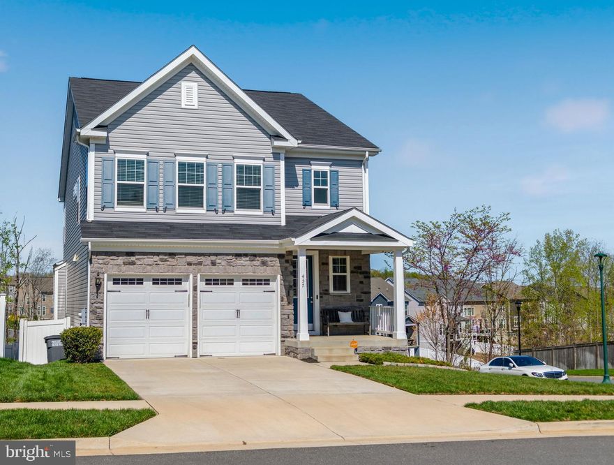 
Beautiful model home appeal located in highly desirable Embrey Mill.  Home features gorgeous hardwood floors in entry main level and beautiful staircase leading to upper level with three large sized bedrooms and a luxurious "Primary Suite" with walk in closet, sitting area for relaxation.  Upper level living also includes a full bath and Laundry Room.

The main level is bright and open floorplan that features a gourmet kitchen with granite countertops and large kitchen island, stainless steel appliances, gas cooktop stove, double wall ovens, dishwasher. In addition, main level includes a large family room with a walk out covered vinyl deck with a beautiful view of nature, a glass covered office/study and a large formal dining area, perfect for entertaining.  Stroll down the stairs to lower-level living that features a fully finished walkout basement with a large Pool/Rec area, an open bar and large sitting area to enjoy the games on any day.  A full-size bathroom and plenty of storage areas, to include a mancave idea.  Step outside onto the stunning concrete stamped patio that is almost full length of the house with a fire pit and retaining walls for those summer cookouts, cool spring and fall nights. Patio is also accessible from the front of home with full stained concrete staircase that is illuminated by night.   Large end unit backyard is fully fenced with a white vinyl fence. Lots of parking available for this end unit with street parking on both sides of street.  Step around to the front porch and have a seat and enjoy the view.  Beautifully kept curb-appeal with lawn irrigation system. Embrey Mill is a well-planned community offering over 10 parks and playgrounds, dog parks, community gardens, fitness centers, pools and 285 acres of open space with trails. Amazing Sports Complex. This community combines convenience with amenities and vibrant lifestyle for all ages.  It's also only blocks away from dining, shopping and easy access to I-95.