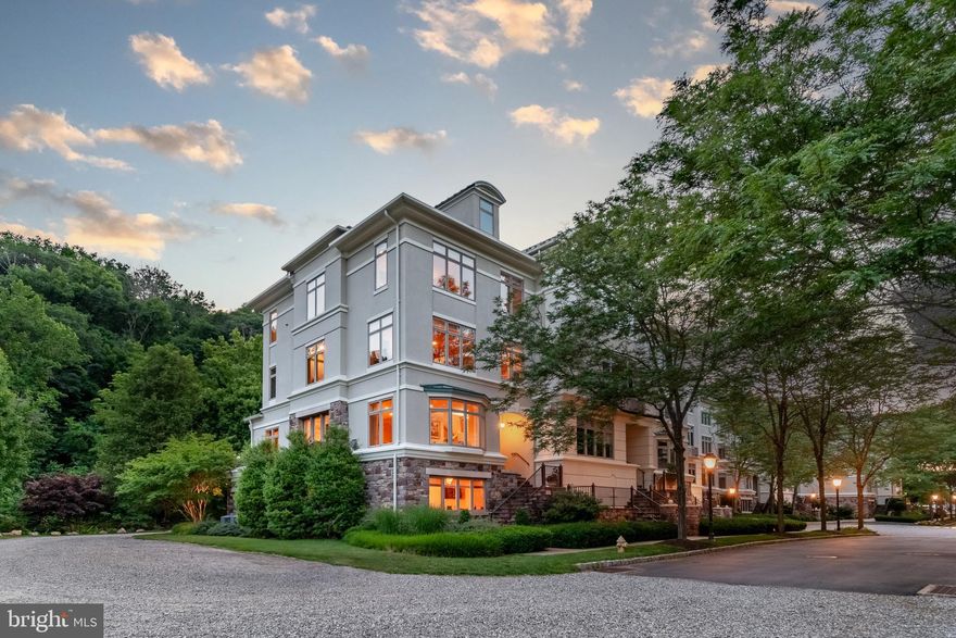 A stunning end-unit townhouse offering an unparalleled living experience awaits its next lucky owner in Waterview Place. With south-facing unobstructed views of the Delaware River, the picturesque Towpath, and the serene canal, this four-level townhouse captures the essence of riverfront living. Within a few blocks of New Hope’s vibrant downtown district with theater, renowned restaurants, and charming shops, it is ideally situated to enjoy the best of Bucks County. The location alone sets it apart, but it’s the attention to detail and luxurious finishes that truly elevate this home. In-lay angled Brazilian cherry floors stretch across the common rooms, all elegant and inviting, featuring furniture-style built-in buffet cabinets and a cozy gas fireplace. with a hidden tv above.  The kitchen is a chefs dream, equipped with high-end appliances, granite countertops, a paneled Sub-zero refrigerator, Jenn Aire ovens, gas stove top w/downdraft vent and a Miele dishwasher. It seamlessly flows into the dining area and opens to a vast terrace, complete with an awning and a natural gas line hookup for a grill making outdoor dining and entertaining a breeze. An elevator provides easy access from the ground-level oversized two-car garage to all levels, culminating in the sprawling primary suite on the fourth floor. The guest bedrooms and a home office, along with two bathrooms, are located on the intermediate floor, ensuring privacy for all. The top floor is a sanctuary, with the primary suite serving as a luxurious retreat. This space is designed for ultimate relaxation and indulgence, featuring a vast bedroom, a true sitting room, and a huge en suite bathroom with a laundry/walk-in closet and an additional spacious walk-in closet. Hands down, this townhouse boasts one of the best locations in Waterview Place. The combination of its stunning views, it’s fine finishes, and its proximity to New Hope’s attractions is sure to please even the most discerning buyer.