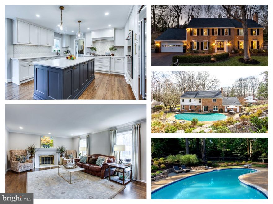 The ONE you've been waiting for - checks every box AND everything is DONE!  Enjoy the $400K+   Top-To-Bottom HIGH END RENOVATIONS!   Tucked away on quiet cul-de-sac , this All Brick Colonial with high-end  is on a .77 Lot in the gorgeous neighborhood Cedars of McLean!  Totally remodeled Kitchen with quartz counters, modern white soft close custom cabinets,  Stainless steel appliances, pantry with pullout shelves, designer lights,  undermount lighting, and kitchen table space with glass sliding door overlooking stunning backyard with heated pool.  Family Room right off the kitchen features beamed ceilings, large windows, and a gas igniter wood-burning fireplace with perfect spot for the TV above on a brick-exposed accent wall.  Private Office with amazing built-in shelves.  Separate Living and Dining Room with great natural light. Mud-Room with fun and functionals built-in cabinets leads to a large 2 Car Garage with extra storage and a workbench + storage nook.  Full Bathroom  is super convenient  with access to the back patio/pool - great for pool parties! Reconfigured Owner’s Bedroom with recessed lighting, crown molding, ceiling fan and refinished hardwood floors. Former Sitting Room is now a huge custom walk-in closet with built-ins. Plus 2 additional walk-in closets near the bathroom. Spa-like Owner’s Bathroom includes heated floors, a luxury soaking tub, rain shower, separate vanities and private toilet room.  The 2nd and 3rd Bedrooms each have two closets and are sharing a Jack & Jill style Bathroom. The 4th Bedroom has 2 closets as well and features an en suite Bathroom.  Ideal laundry room upstairs with extra space. In the lower level, totally renovated Rec Room is a kid's OR entertainer's dream....with projector and screen for movie nights PLUS 2 extra TVS perfect for gaming.  Bonus nook can easily fit a wet bar or study space. Huge Storage/Utility Room that can be finished/converted into gym space, guest bedroom - endless possibilities!
Amazing Private Lot! Backyard includes a heated pool with diving board, seating area with a fire pit, outdoor speakers, outdoor TV, outdoor lighting, and wrought-iron fence.    Enjoy the views of intricate planting and extensive hardscapes and mature trees.   BONUS:  FULL-house generator .  And don't miss the large SIDE YARD that is perfect for playing sports.

Close to METRO, Tysons Corner, Entrance to 495, Spring Hill Recreation Center and Elementary School, and McLean Hamlet Swim & Tennis Club – Convenient location!