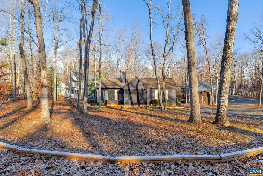 THIS VAULTED RANCHER IS A STUNNING HOME with a split bedroom design, offering privacy and comfort. The entrance features a screened front porch, perfect for enjoying the outdoors & greeting neighbors as they walk by. The living room boasts vaulted ceilings & two skylights, filling the space with natural light. Hardwood floors and a gas fireplace add warmth and charm to the room. The kitchen is equipped with a breakfast bar and a vaulted dining area with walk-out French doors, creating a seamless flow between indoor and outdoor living. Laundry room is conveniently located off the kitchen, and a nice kitchen pantry provides storage space. The kitchen also features a porcelain sink and a copper backsplash. The home's primary bedroom is spacious and includes an updated bathroom and a walk-in closet. Additional Features: Updated Baths, Spacious Bedrooms, Andersen Windows, Encapsulated Crawlspace, Backyard Storage Shed w/Electric, Circular Drive, & Nice Corner Homesite.,Formica Counter,Wood Cabinets,Fireplace in Living Room