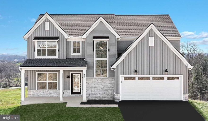 This beautiful home features a welcoming front porch, a basement with outdoor access, and a 2-car garage with mudroom entry complete with a large pantry and bench. The first floor boasts 9’ ceilings and stylish vinyl plank flooring in the main living areas. To the front of the home is a carpeted flex room that can be used as a study, living room, or other versatile space. The kitchen is well-appointed with quartz countertops, tile backsplash, stainless-steel appliances, and enhanced cabinetry. Adjacent to the kitchen is a sunny dining area with access to the rear deck and a comfortable family room warmed by a cozy fireplace. The 2nd floor owner’s suite features an expansive closet and a private bathroom with a tile shower and double bowl vanity. Also on the 2nd floor are 3 additional bedrooms, a full bathroom, and a convenient laundry room.