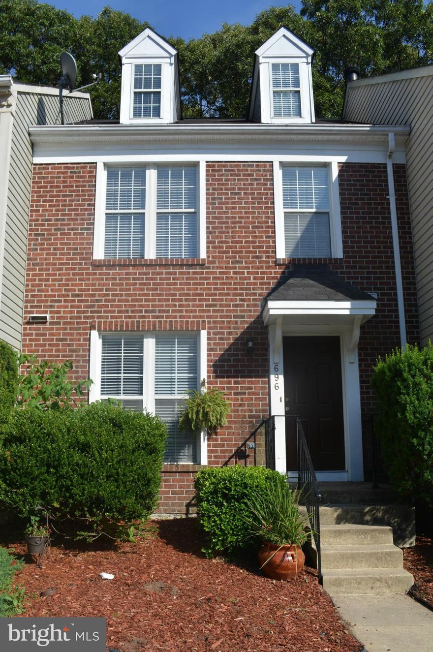 Immaculate 4 level T/H with two Master Suites and Loft. All appliances convey, fenced rear yard, patio, nicely landscaped, brick front, full bath rough in lower level. Has lots of potential and can do quick settlement.