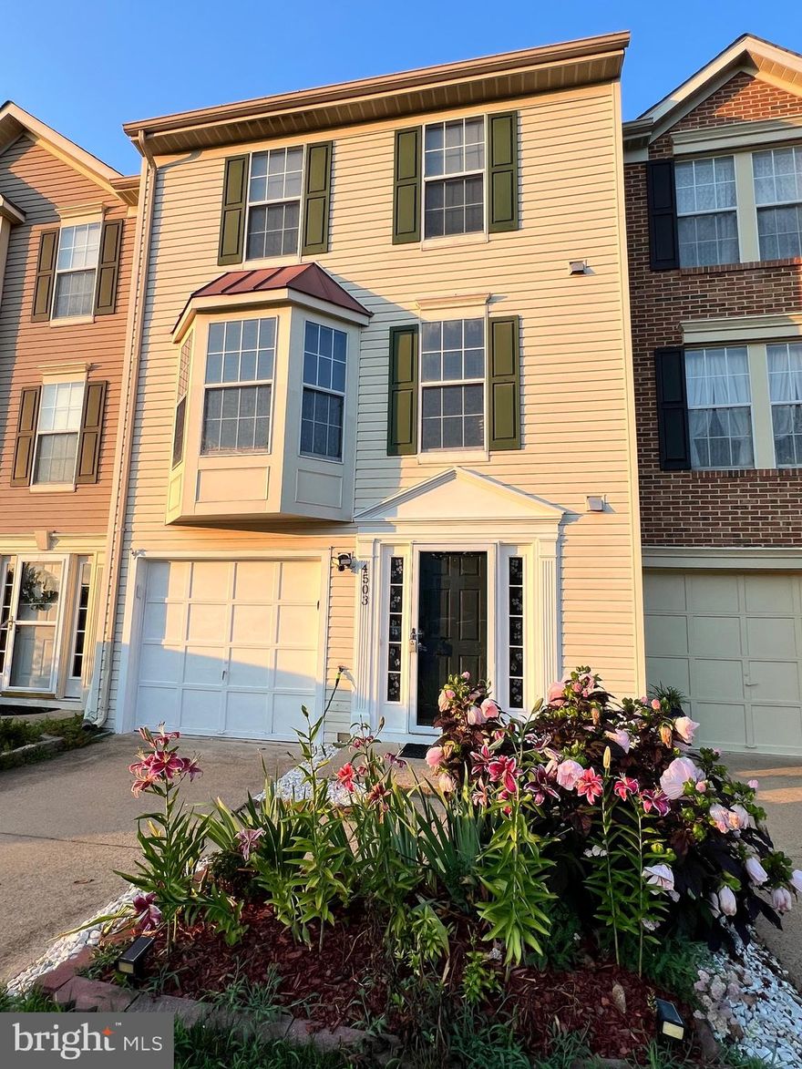 Beautiful townhome in a quiet  and nice neighborhood!  Ground level entry contains entertainment room and one full bathroom.  1 car garage and 2 car driveway.  Head upstairs to the second level to the main living area which provides extra space for an office. A half bathroom in the same level and  large kitchen. In this level you will be greeted by a nice and beautiful  forest view and enjoy a beautiful and renovated sun room. The top floor has two bedroom and a full bathroom. This townhouse also has a sizable yard, and the location is close to the neighborhood access to walking trails. Numerous visitor parking spaces available. Near shopping center, and I-95.