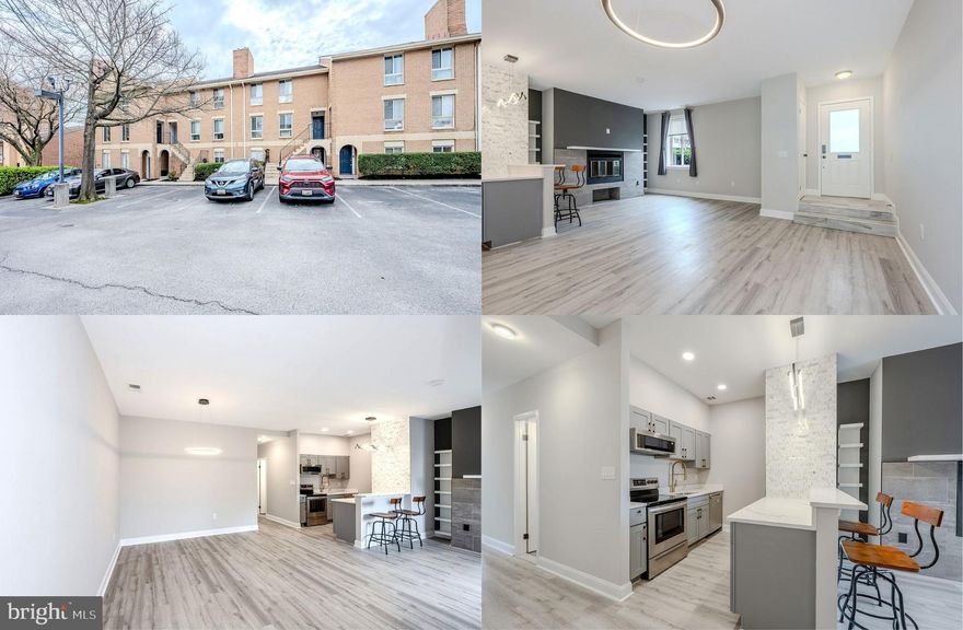 Located in the heart of Baltimore’s Federal Hill Historic District, this Harbor Way condo offers the perfect downtown lifestyle. Fully renovated with fresh paint and newer gray luxury vinyl plank flooring, the open-concept living, dining, and kitchen area features a cozy wood-burning fireplace with built-in shelving. The kitchen boasts upgraded gray cabinets, quartz countertops, and all new stainless-steel appliances, complemented by stylish light fixtures. Two spacious bedrooms include a primary suite with dual closets and an ensuite bath with glass enclosed marble style shower. The second bedroom features a walk-in closet, and the hall bathroom offers a modern tile shower/tub combination and single vanity. In-unit washer and dryer add convenience. Steps from the Convention Center, Oriole Park at Camden Yards, the Inner Harbor, and the Aquarium—everything downtown Baltimore has to offer is at your doorstep!