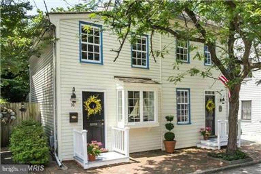 Extraordinary detached historic home (#'s14 & 16) w/ great charm, park 2 cars * Rustic oak/heart pine floors, exposed beamed ceilings, custom batten doors, finest woodworking * Superior restoration w/ modern amenities * Loft/office accessible from 2nd BR * Beautiful garden scape, terrace and decking- perfect in & out. Quick walk to fine boutiques/services on MD Ave. City Dock around the corner!