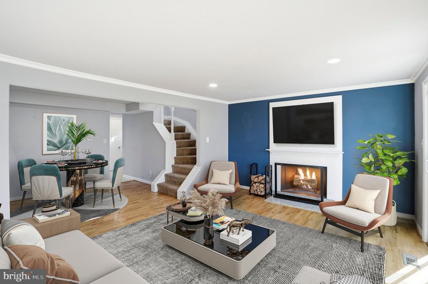 Welcome to this charming brick end-of-group townhouse, offering spacious living, thoughtful updates, and plenty of room to entertain. As you enter, you’re greeted by tile flooring throughout the kitchen, where an airy and open layout features abundant cabinetry, generous prep space, tile backsplash, granite countertops, and stainless steel appliances, perfect for everyday cooking and hosting. The spacious dining room sits just off the kitchen and flows seamlessly into the inviting living room, complete with wood floors and crown molding. Cozy up in front of the fireplace with a classic mantle, the ideal spot for relaxing evenings. A powder room on the main floor adds convenience for guests. Upstairs, the spacious primary suite offers dual closets and a private ensuite bathroom featuring a tile-surround walk-in shower. Two additional bedrooms provide flexibility for family, guests, or a home office, along with a full hall bathroom with a tub/shower combo. The fully finished lower level offers additional living space,perfect for a rec room, playroom, home gym, or second living area. Step outside to enjoy summer BBQs on the back deck, or entertain in the fully fenced backyard. A shed provides extra storage for tools, lawn equipment, and outdoor gear. Conveniently located near Philadelphia Road, Route 40, White Marsh Boulevard, and I-95, this home offers quick access to shopping, dining, and all the amenities the area has to offer. Move right in and enjoy comfortable, convenient living, schedule your showing today!