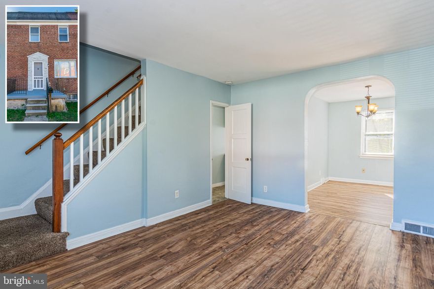 WELCOME TO 106 HILLVALE RD! Live in a beautiful, quaint townhome on a quiet street in Baltimore. This home features fresh paint & laminate flooring throughout the main level. Enjoy the spacious and bright living and separate dining space. The upper level offers three comfortable & bright bedrooms - dual closets in the primary bedroom. The partially finished basement offers great additional living space with low-maintenance vinyl flooring & fresh paint. There is plenty of outdoor living space to enjoy with a fenced in backyard & spacious front porch. Located near major highways for commuters & convenient to public transportation.