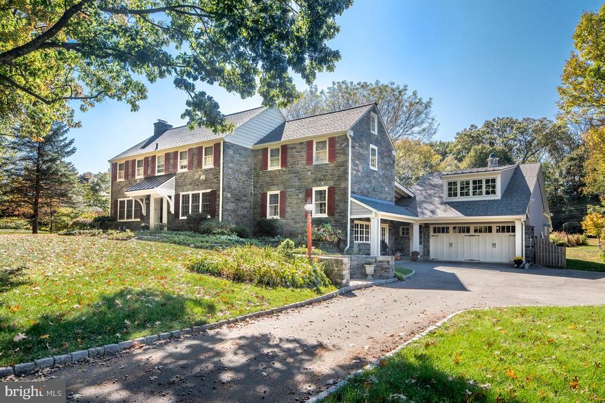 3D Virtual Tour Available! Home: https://my.matterport.com/show/?m=FEhAcuVKqWL |Garage: https://my.matterport.com/show/?m=w5Wb7bwxN1B | Elegant stone Colonial on expansive private grounds in a prime Main Line location! Enjoy the best of family living on a safe low-traffic street, in a sought-after neighborhood near top schools, transportation and a wealth of amenities. For 30 years, the current owners have thoughtfully renovated, upgraded, expanded and modernized this special gem that has been fully enhanced by the fine craftsmanship of Gardner Fox, and awaits the next lucky owner. Gracing the home s exterior are classic window shutters & original stone walls that were built by hand in the 1950s, reflecting the high level of detail, charm and character. The spectacular setting heightens the allure, with meticulous landscaping & hardscaping, mature trees, perennial gardens, and a huge backyard that can accommodate a pool & pool house. Further complementing the property is an oversized 2.5 car heated garage & workshop with room for a 3rd car & loft space above that can be converted to an apartment, office, studio, etc. Inside makes an equally striking impression with tasteful millwork & wainscoting, and generously-sized rooms with gracious flow for living & entertaining. The main level exudes comfort with lovely living & dining rooms designed for relaxing with loved ones or hosting a crowd. The sun-filled gourmet kitchen is a perfect place for the cook & guests to gather, featuring an adjacent wine bar & pantry storage. The adjoining family room with a walk-in custom hearth of original stone & wood stove area is great for cozy nights. The large connecting stone terrace covered by a cedar pergola affords seamless indoor-outdoor living in the warmer weather. Other favorite spots to spend time in include the multipurpose office/library/art studio, and finished basement with custom millwork, full bath & steam shower   a great hangout for kids & teens or an ideal in-law/au-pair suite or gym. Refresh & renew in the redesigned master retreat with enlarged custom closets and luxurious upgraded en-suite bath. In addition to the 4 spacious bedrooms & 3 full baths on the 2nd level is a convenient laundry room. Among the many other highlights is an attic cedar closet, newer AC system, expanded driveway lined with Belgian block, new 2019 roof & new gutters. This magnificent home has it all, right in the heart of the Mainline. The excellent location provides easy access to Radnor schools, the Blue Route, Mainline Regional Rail stations, The Willows & Chanticleer, parks & walking trails, private golf, tennis & pool clubs, shops, services & restaurants, King of Prussia Mall, Downtown Wayne & Bryn Mawr!