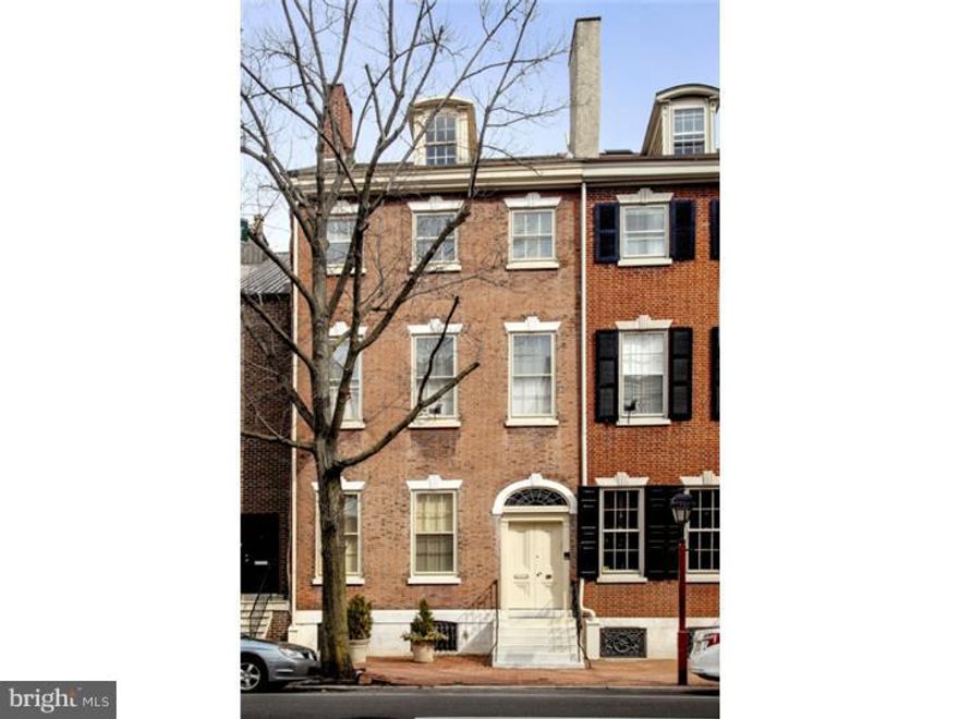 Grand 22 foot wide home in the perfect Society Hill location. With 2 CAR PARKING. Carefully renovated, updated, and maintained. Generous patio and garden. This light-filled c.1811 residence offers 5 very large bedrooms, 3.5 baths, and a lovely family room right off the high-end stainless and granite kitchen (Sub-Zero, Wolf, Miele), a lovely breakfast area, and spacious brick patio. "The house is high Federal in style... the height of ceilings, the size of windows, the quiet symmetry of the facade, the elliptical arch over the front door, and the architectural trim." This historic home also features the ideal 2nd floor master suite, finished basement, and a sunlit 1st floor bonus room that opens to a formal dining room. Gracious, open flow, large and flexible spaces throughout. Original random width pine floors and 11'6" ceilings. Big, solid, original doors. 4 zone HVAC and all mechanicals are new. This is a beautiful home with significant space, an ideal layout, 2-car parking, and a 97 walkscore location.