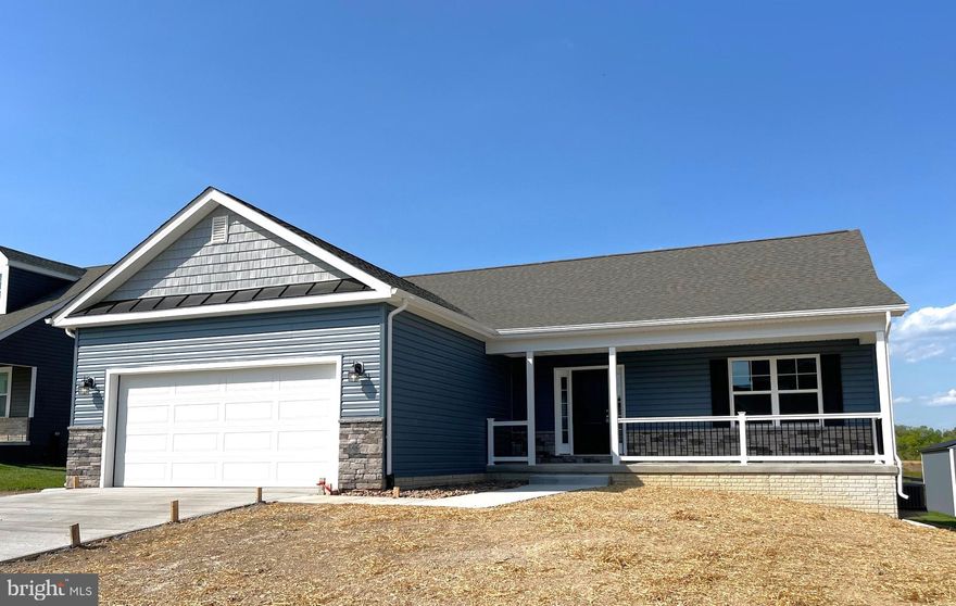 To Be Built, Pre Sale..... 1440 sqft Ranch Home on full unfinished basement.  Home features open floor plan design with vaulted ceilings, LVP Flooring throughout main level including bedrooms, Kitchen with island, pantry, granite countertops, and stainless steel appliances, spacious family room and large primary bedroom with vaulted ceiling and full bath w/ tile shower, bench seat, & glass shower door.  Home has rear composite decking with steps, the front of the home has large front porch and stone water table.  Home comes with 2-car garage with auto opener and concrete driveway