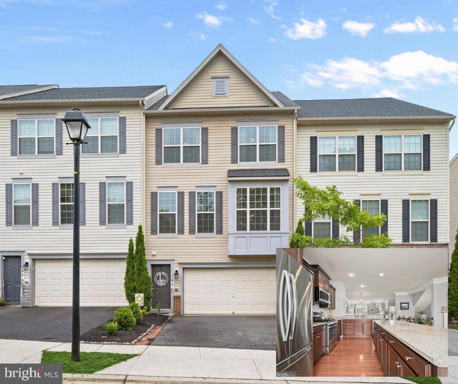 Discover this stunning four-bedroom, 3.5-bath townhome nestled in the desirable Canterbury Village community. Featuring a spacious two-car garage, this home is thoughtfully upgraded with beautiful finishes and soaring high ceilings that create an inviting, open atmosphere throughout. The main level offers an open-concept design combining the kitchen, dining, and living areas, perfect for everyday living and entertaining. Enjoy upgraded carpeting and detailed crown molding that add elegance, while hardwood flooring covers the main living areas and luxury vinyl plank flooring is installed on the lower level. The expansive living room connects to a chef-inspired kitchen equipped with dynamic staggered cabinets, granite countertops, stainless steel appliances including a gas range, a stylish tile backsplash, and a center island with a breakfast bar and pantry. Adjacent to the kitchen, the dining room features a cozy gas fireplace and access to an upgraded Trex deck via a sliding glass door. Upstairs, the primary bedroom is a true retreat with a custom walk-in closet and an en suite bath boasting a double vanity and a large floor-to-ceiling tiled shower. Two additional bedrooms, a full bath with a double vanity, and a convenient laundry area complete the upper level. The lower level expands your living space with a family room, a fourth bedroom, a full bath, and direct access to the garage. A sliding glass door leads from the family room to the private backyard, which features a patio and privacy fencing, perfect for relaxation or play. Residents benefit from the highly regarded Broadneck schools and proximity to beautiful parks offering walking trails, playgrounds, and picnic areas. The nearby Chesapeake Bay provides opportunities for boating, fishing, and waterfront dining, while local shopping centers deliver convenient access to groceries, dining, and services. Commuting is easy with major highways close by, connecting you quickly to Baltimore and Annapolis. Recent upgrades include a Trex deck, new carpet throughout installed four years ago, luxury vinyl plank flooring on the ground floor, and new refrigerator, dishwasher, and microwave. The primary closet has been upgraded for extra storage and functionality. Smart home features enhance security and convenience with a Ring doorbell, Ring floodlight, smart garage opener, and Nest thermostat. This impeccably maintained Canterbury Village townhome offers modern comfort, style, and an unbeatable location, ready for you to call home.