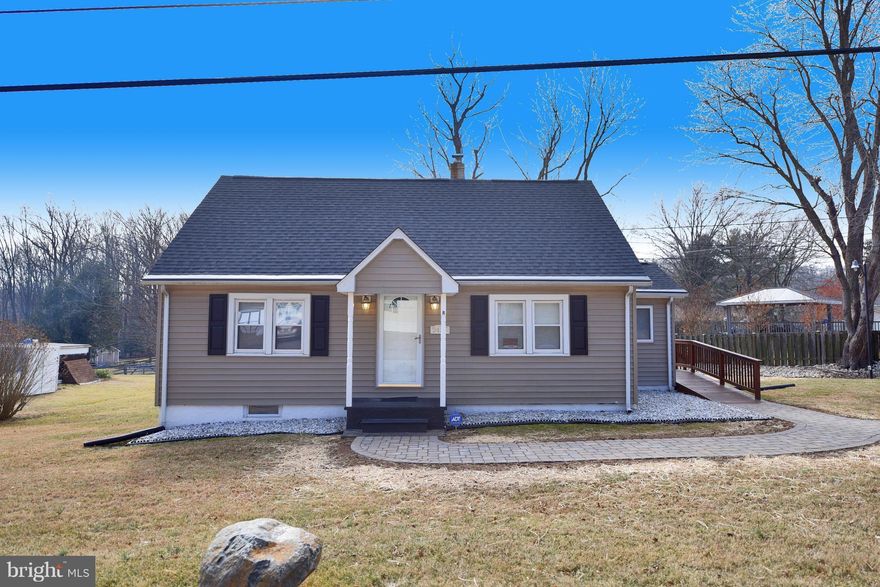 Rare opportunity to a rent or sale a single Family home in Fallston school district.  Charming Cape Cod, potentially 4 bedrooms.  Available April 15th.  Also, listed for sale  Nice sized back yard.  Freshly painted and New Carpet  Washer and Dry
