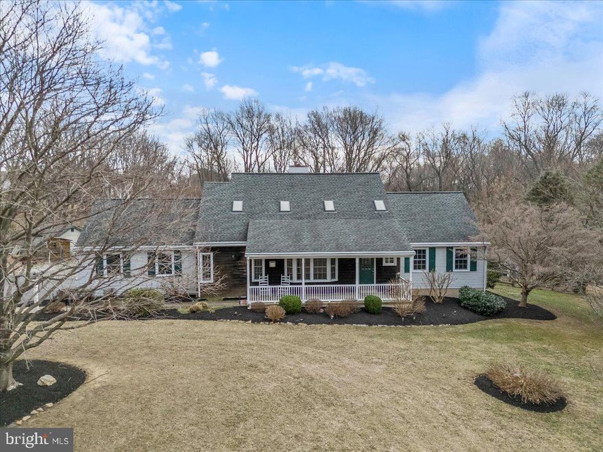 Open and airy cape cod is nestled on a beautiful 2 acre lot, which comes complete with a 
fenced yard, finished basement and beautiful covered rear deck with views of your parklike 
2 acres.  Vaulted ceiling in the entry welcomes all who enter to the generous sized family 
room with dramatic open balcony to the loft upstairs. Skylights, new flooring and a lovely 
propane fireplace combine to create a cozy gathering space. Formal dining room, with 
wood floors and crown molding, opens off the kitchen for meals and entertaining. Updated 
kitchen will impress the serious chefs. Generous cabinetry with granite counters, large 
island and tumbled marble backsplash are highlighted by a propane range, stainless 
appliances, soft close drawers and a pantry for easy storage. Opening to the kitchen is the 
living room/sitting area with ceiling fan, wood burning fireplace and doors to the rear 
deck—a perfect setting for morning cups of coffee and evening meals! Generous sized 
primary bedroom is conveniently located on the main floor. Laminate floor, ceiling fan and 
walk in closet are features in the bedroom while the adjoining bath features a newer 
shower with rain head and a large vanity. Second floor features 2 generous sized bedrooms, 
a full bath and a nursery or office room. Finished basement areas have seen many 
gatherings over the years with a rec area, entertainment area with built ins and speakers, 
powder room and a bonus room. Unfinished storage area, with a bilco door to the exterior, 
already has shelving installed. Additional features are 8 year old windows, water treatment 
system, propane hot air heat replaced in 2016 and a potting shed and utility shed that will 
be perfect for all your gardening and yard equipment. This property is located with easy 
access to route 896 for ease of commuting both north and south.