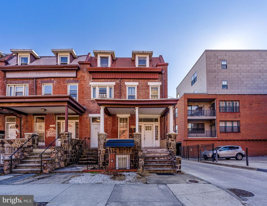 This well-maintained and spacious 2 Bed / 1 Bath unit complete with living room, covered front and rear porches, and rear off-street parking just one block from Johns Hopkins University, boasts its own private entrance, refinished hardwood floors throughout, and ample naturally sunlight as an oversized end-of-group. Professionally managed. Pets on case-by-case basis. Available for immediate move-in. Tenant pays BGE.  Landlord pays Water, Heat, and High-Speed Internet. Washer / dryer in unit. Kitchen includes stove, refrigerator, microwave, dishwasher, and garbage diposal. Available immediately