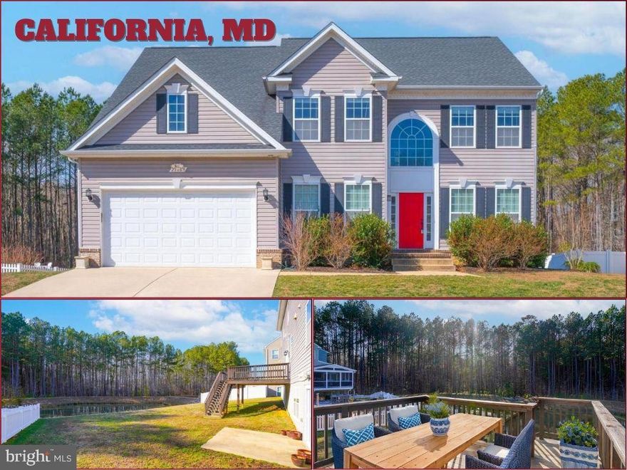 Discover this exceptional 4-bedroom, 3-bath rental home in the desirable Elizabeth Hills neighborhood, just 9 minutes from PAX River. Featuring open-concept living, a gourmet kitchen with granite countertops, an island, and elegant finishes, this home blends comfort with style. Enjoy hardwood floors throughout the main level, a spacious primary suite with cathedral ceilings and a luxurious ensuite bath, plus outdoor living on the deck. The 2-car garage and cul-de-sac setting offer added convenience and privacy. This property is zoned for Leonardtown schools and Evergreen Elementary.  This home is perfect for those seeking upscale living in a prime location.