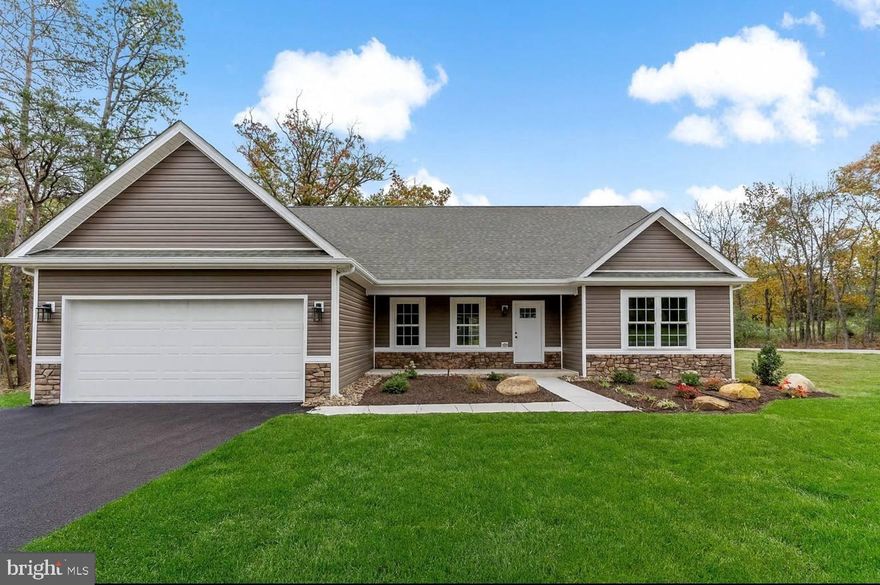 To-Be-Built Ranch on 2.2± Acres – 3 Bedrooms, 2 Bathrooms, Unfinished Basement
Discover the charm and convenience of single-level living in this beautifully designed to-be-built ranch-style home, perfectly situated on 2.2± acres of partly wooded land. Offering the ideal blend of privacy, nature, and modern comfort, this home provides a peaceful setting while maintaining close proximity to everyday amenities. The thoughtful floor plan includes 3 spacious bedrooms and 2 full bathrooms, with an open-concept main living area designed for both functionality and style. Large windows invite natural light throughout, showcasing the scenic wooded backdrop that surrounds the property.
Downstairs, the full unfinished basement offers endless possibilities—featuring a rough-in for future plumbing, it’s ready for your vision- additional living space, a recreation room, home gym, or storage area to suit your needs. This new construction opportunity allows you to personalize your color selections! Pictures are of similar Construction.