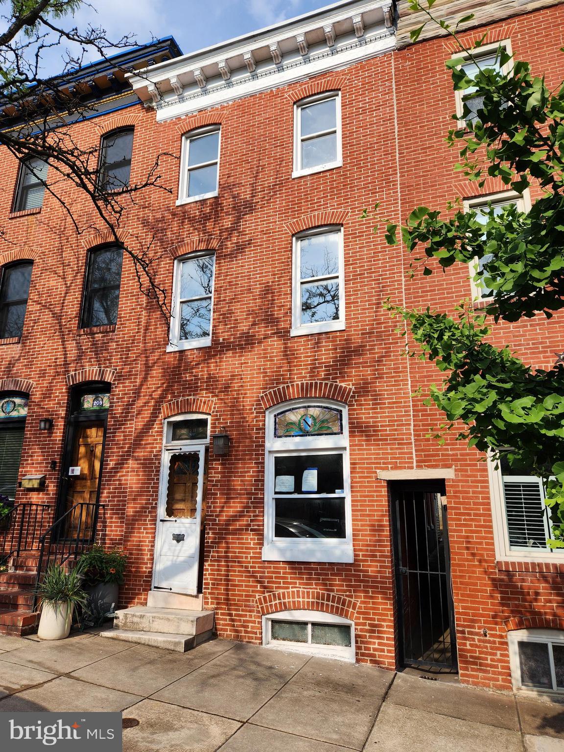 3 Level Townhome Residence situated in the Upper Fells Point neighborhood offers a living room, dining room, half-bath, Kitchen. Just beyond the kitchen is a full bathroom w/ door to rear yard. 2nd level has 2 bedroom and 1 full bathroom. 3rd level has 2 bedrooms. Approx. 4 blocks west of Patterson Park which offers Basketball courts, The Observatory & Swimming Pool. New LVP on main level and New Carpet on 2nd and 3rd levels.