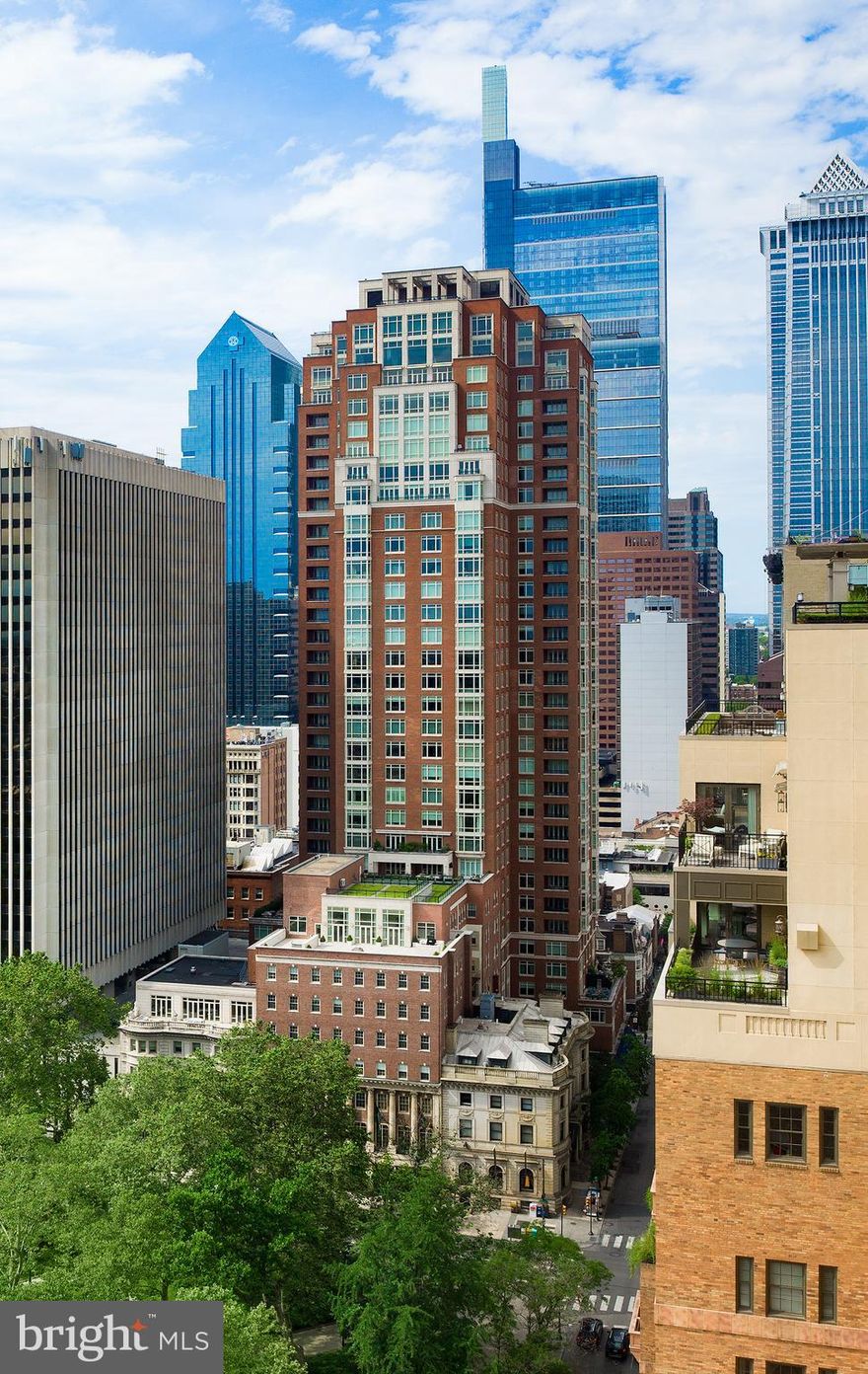 New Listing! Very Sought-After Home on the 26th Floor, located in 10 Rittenhouse Square Condominium. Philadelphia’s Premier Address!  This modern and elegant 3-bedroom, 2.5 Bath, 2,588 Sq. Ft. home features floor to ceiling windows with North, East and South exposures, beautiful natural light, and Stunning views of Rittenhouse Square and the City Skyline. This residence has been upgraded tremendously with the finest finishes, audio and lighting. Enjoy an open living room and dining room with a separate large, eat-in, gourmet kitchen. The exquisite and spacious primary suite offers a private terrace with views of Rittenhouse Square, two large walk-in closets, a study/guest room and a luxurious 5-piece spacious marble bathroom. There is a beautiful guest suite with a marble bath and splendid east views. One on-site garage parking space (fee $293.per month) self-park or valet is included. The 5 Star amenities complete the luxury lifestyle at 10 Rittenhouse including 24-hour concierge service, doormen, a chauffeur driven BMW 740i town car, fitness center, yoga room, indoor saline swimming pool, a beautifully landscaped garden terrace, boardroom/business center, piano lounge, TV lounge, climate-controlled wine room, bike storage, catering kitchen, and a guest suite. Residents of 10 Rittenhouse are surrounded by shopping, world class restaurants, museums, parks and more!