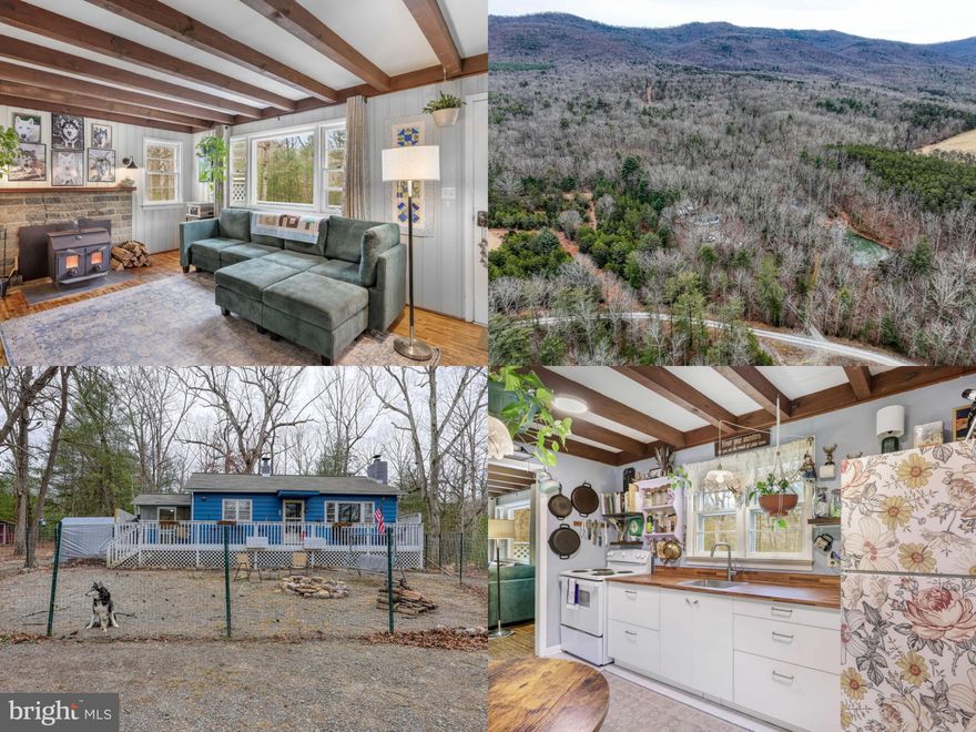 Just outside of George Washington National Forest in Shenandoah County, this private 2 bedroom, 1 bath mountain retreat sits on just over 3 acres of peaceful natural beauty. Surrounded by mature trees and wildlife this Fort Valley property offers a true escape into nature in what is often described as a valley within a valley. Wild blueberries grow all over and there’s even a serene creek that runs along the back of the property adding to the peaceful and relaxing setting. 

This cottage style home has been thoughtfully restored to blend cozy cabin character with modern comfort. Renovations include a new roof with new roof trusses, new fascias and gutters, updated electrical with a new panel box, and electric baseboard heating with individual thermostats conveniently installed in every room. The interior features fresh paint, refinished original pine flooring, and a beautifully updated kitchen with new cabinetry, countertops, vinyl flooring, lighting, and appliances. The bathroom has also been fully renovated with updated fixtures and finishes. New water lines, a pressure pump, a distribution box, sewer lines, and a recently pumped and cleaned septic tank provide efficient and reliable water and waste systems for years to come. A large wood burning stove with new chimney liner  in the living room creates the perfect warm and welcoming mountain atmosphere.

The property is currently home to goats, chickens, ducks and dogs. Fencing, chicken coops, greenhouse and run-in shed are already in place which makes this an ideal opportunity for anyone with animals or those dreaming of a small homestead or hobby farm. The land offers flat, usable space along with wooded surroundings for privacy and outdoor enjoyment.

This location is an outdoor enthusiast’s dream for permanent or weekend adventures. Nearby you will find miles of scenic trails for hiking and biking, along with opportunities to kayak the Shenandoah River or relax along Passage Creek. The screened porch and large front porch provide peaceful spaces to unwind and take in the sounds of nature. 

Whether you are searching for a full time residence, a weekend mountain getaway, or a potential short term rental investment (furnished negotiable), this home offers flexibility and appeal. The setting, character, and tranquility create a truly special retreat in the Massanutten Mountains. Welcome Home!