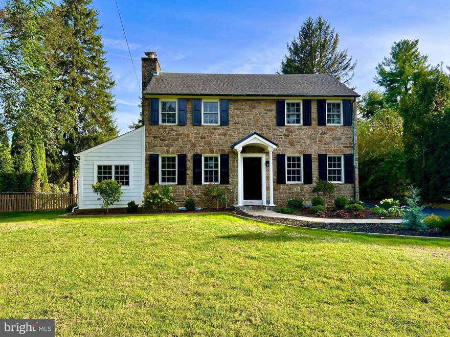 Opportunities like this one are rare, especially in such a sought-after neighborhood where homes are often held onto for generations. Even rarer? A completely renovated property, crafted with the understanding of today’s buyers. Buyers who want thoughtfully designed, versatile spaces (both inside & out), beautiful finishes, all in a Prime Main Line location with access to the best it has to offer: Award-winning schools, public transportation, dining, shopping, parks, easily commutable to the city, yet still tucked away from it all. 
The curb appeal is undeniable. A lush, landscaped front yard and freshly paved driveway greet and guide you to new stone walkway flanked by fresh planting beds. The stone and new Hardie board siding, all new windows, copper downspouts, gutters (yes, with gutter guards), and new columned portico beckon you to come and see.
Step inside to find the gleaming new wide plank Oak floors highlighted by the plentiful recessed lighting throughout the space. The spectacular view and light from the Stunning, Vaulted and Open Great Room with glass doors and windows contribute to the light and bright feel. But first, the more traditional spaces located on either side of the foyer. The Formal Living room feat. a wall of custom, built in shelving, a refurbished brick wood burning fireplace with new mantel and plentiful light from the new windows & recessed lighting. Step down into the Library/Office to find more built-in shelving, new windows and recessed lighting. On the other side of the foyer is The Formal Dining Room provides a separate space for hosting adjacent to the spectacular Open-Concept Gourmet Chef’s Kitchen & Great Room. These rooms are beautifully designed to work together. The kitchen feat. custom, hand-crafted cabinetry providing plenty of storage w/ Calcutta Gold Quartz countertops that are both stunning & durable and a large, deep Farmhouse sink.  The top-of-the-line appliances include the 48” 6-burner Wolf Range w/ Char grill and double oven, a Wolf range hood, and a 42” stainless Sub-Zero refrigerator (with ice and water, providing the “wish list” items for the chef. The large kitchen peninsula seamlessly bridges to the Vaulted-Ceiling Great Room and provides ample room for counter seats. The new Gas Fireplace and Built-In Dry Bar make this space perfect for relaxing entertaining. The wall of light is provided by the new windows and large sliding doors that grace the room. When the weather’s cooperating, slide open the glass doors to the expansive Trex deck to BBQ, dine or simply relax outdoors and overlook your fully fenced, beautiful backyard. 
And there's more: just across the lawn sits a versatile, detached “Shed” — ready to become your dream office, playroom, studio, or extra storage space. 
After being out in the yard, come through your new ample, tiled Mud Room, with full size washer and dryer, sink and expansive countertop. The Powder Room on this floor is convenient yet tucked away. 
The 2nd floor features 4 Bedrooms, all with plenty of natural light, recessed lighting, new closets and wood floors. The Main Bedroom feat. a large Walk in Closet and Ensuite Bathroom with large custom tile and glass shower and a double vanity. 
The Hall Bathroom features built in shelving, a tub shower with designer tile surround. Just outside the bath is the new Hall Closet for more storage.
The Lower Level features a finished space with recessed lighting:  perfect for an Exercise Room or Playroom. On the other side of the Basement, there is plenty of room for Storage or a Work Bench since the new hot water heater is tankless and barely takes up any space! 
This property ticks all the “boxes” ….Condition, location and price!  Maybe you’ll be the lucky winer of this Triple Crown? 
This is more than a home—it’s a once-in-a-generation opportunity.