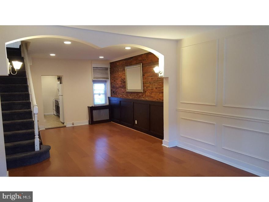 3 bedroom, 1.5 Bath, 1,148 Sq. Ft Rehabbed Home in the Port Richmond Section of Philadelphia. Features Include: Updated Flooring in the Living Room & Dining Room, Exposed Brick, an Updated Kitchen with Tile Flooring, a Microwave, Dishwasher and Fridge. The home has a Large Finished Basement as well that could be a play area, office, den etc. Home is located Close to a Park, Around the corner from the Port Richmond Library & Walking Distance to a number of Playgrounds such as Cohox & Stokley. Easy Access to Public Transportation, Route 95 & Local Establishments such as Hinge Cafe, Tacconelli's Pizzeria, Mercer Cafe, Kitty's Luncheonette & Byrne's Tavern. Tenant will need 3,600.00 to move in. Tenant responsible for all utilities as well as water and sewer bill.