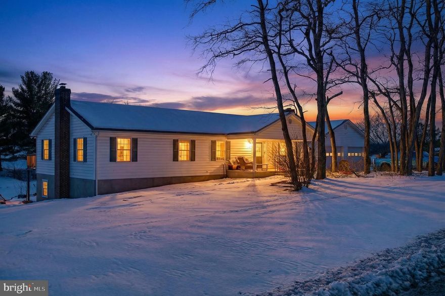 This spacious 4 bedroom ranch style home situated on 8.72 acres has a GREAT location convenient to schools, parks, shopping , major highways and at a GREAT price consisting of 1,910 sq. ft. of living space on the main level,  offering a full partially finished basement with a full bath,  window(s) and a french door  leading to the rear yard.  The home offers loads of storage, handicapped access on the main level, a wonderful kitchen with an island, large pantry, two woodstoves on each level, an oversized garage with 10' garage door,  french door(s) leading to the 70X10 rear deck for family and friends to enjoy gatherings and cookouts. The home owners have made many improvements such as: New 30 yr. architectural roof in 2022, New HVAC,  h2o heater, water conditioner, UV light, kitchen appliances, new light and plumbing fixtures, many new cabinets, Nest thermostat, updated bathrooms in 2023.  freshly painted and several new windows in 2026. All sizes & measurements are approximate.