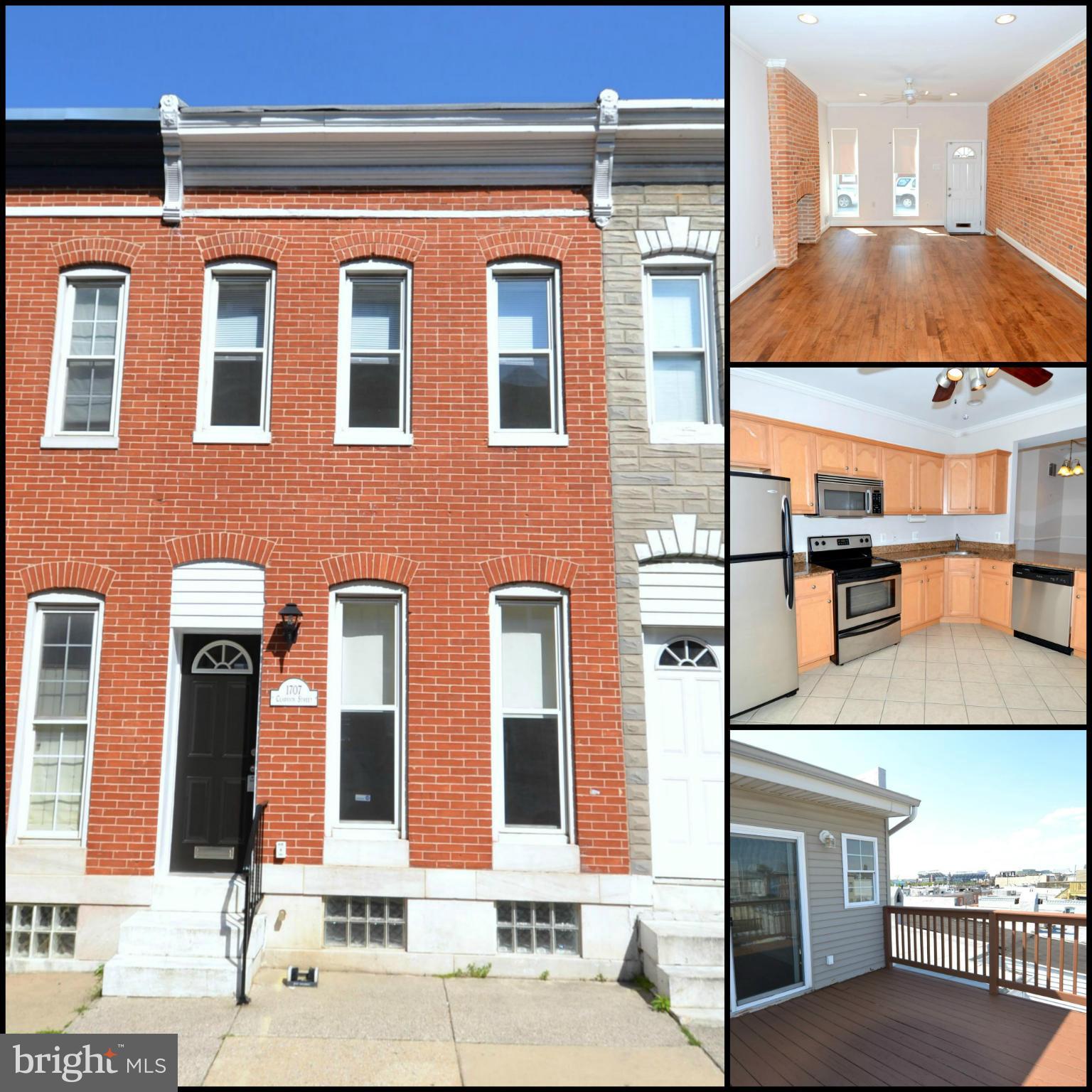 Beautiful row-house in Federal Hill just seconds to 95! Plenty of exposed brick, hardwood floors, crown & six inch base moldings! Large master suite, 3rd floor rec room w/wet bar & slider to stadium view deck! Granite counters, Stainless appliances, tile floors, ceiling fans, large parking pad and much more! Improved basement w/tons of storage space!
