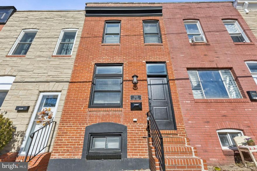 Classic Baltimore character at 3322 Fleet Street—a timeless red-brick Federal-style rowhome in Canton, one of the city’s most creative and connected neighborhoods. This home blends historic charm with modern convenience, putting you right where the city’s art, flavor, and community come alive. Inside this home, you’ll find all the hallmarks of Baltimore architecture—exposed brick, wood floors, tall ceilings, and natural light that pours through large windows—balanced with thoughtful updates for today’s lifestyle. The kitchen is built for cooking and connection, opening to a private rear courtyard perfect for morning coffee, a container garden, or a nightcap under the string lights. Upstairs, the spacious bedrooms and 2 full baths create a peaceful retreat above the city hum. Or go really above it all with the 360 degree view of the city from the two story rooftop deck with views of the skyline, harbor, and Patterson Park!

This Canton gem is the trifecta when looking for a home. Roof top deck, main floor bath AND a parking pad!
3322 Fleet Street isn’t just a home—it’s part of a story still being written - YOURS!