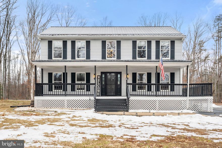 Stunning Remodel Colonial on Perfectly Flat 2.4 Acre Lot.  House is loaded with so many new & newer features and upgrades to include:  Tree Removal in Rear to open yard, Metal Roof, Deck Boards & Covered Roof, Kitchen Remodel, Flooring Throughout, Paved Driveway, Shed, Playset in Rear, Exterior Doors, Exterior Paint, Interior Paint, Lighting, Primary Bathroom Remodel and so much more.  Professional Photos coming soon.