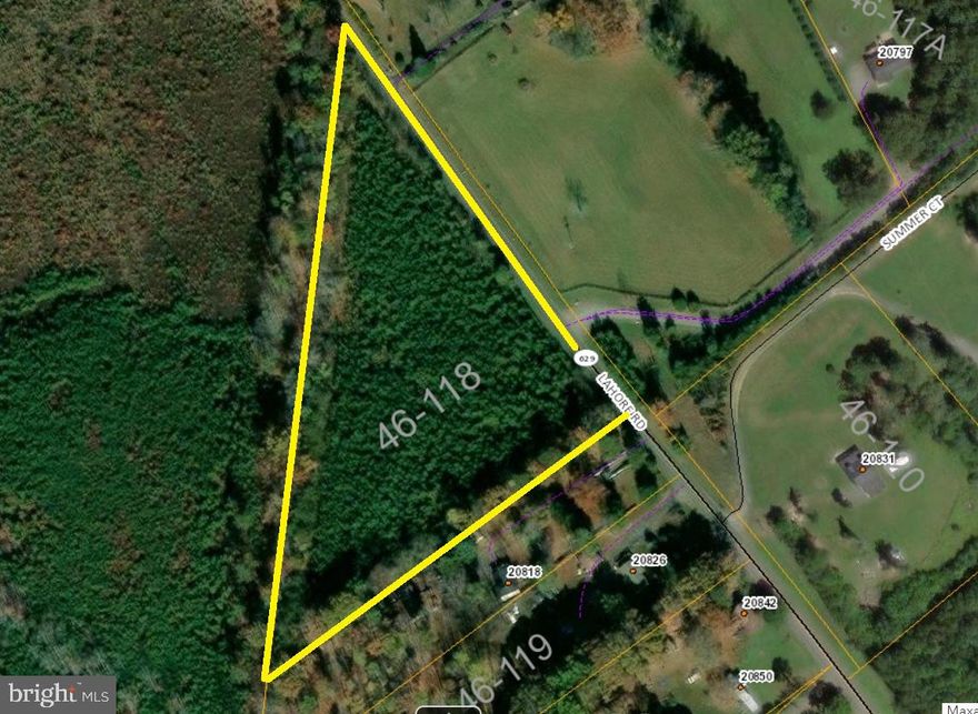 5 acre Triangle lot.