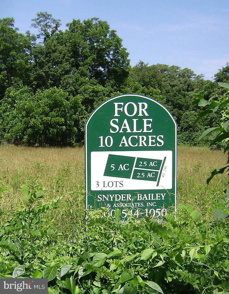 NEW DEAL,PRICE DROP: VERY HARD TO FIND THIS KIND OF SITUATION SO CLOSE TO SHEPHERDSTOWN.10 acres, half a mile outside town. West side of Shepherdstown Pike at Engle Moler Rd.  Approved for (2) 2.5 acre lots and one 5 acre parcel. Entire 10 acres $215,000. (3) lots are perced.  Just a couple of miles to the MARC station, 10 min walk to SUniv.