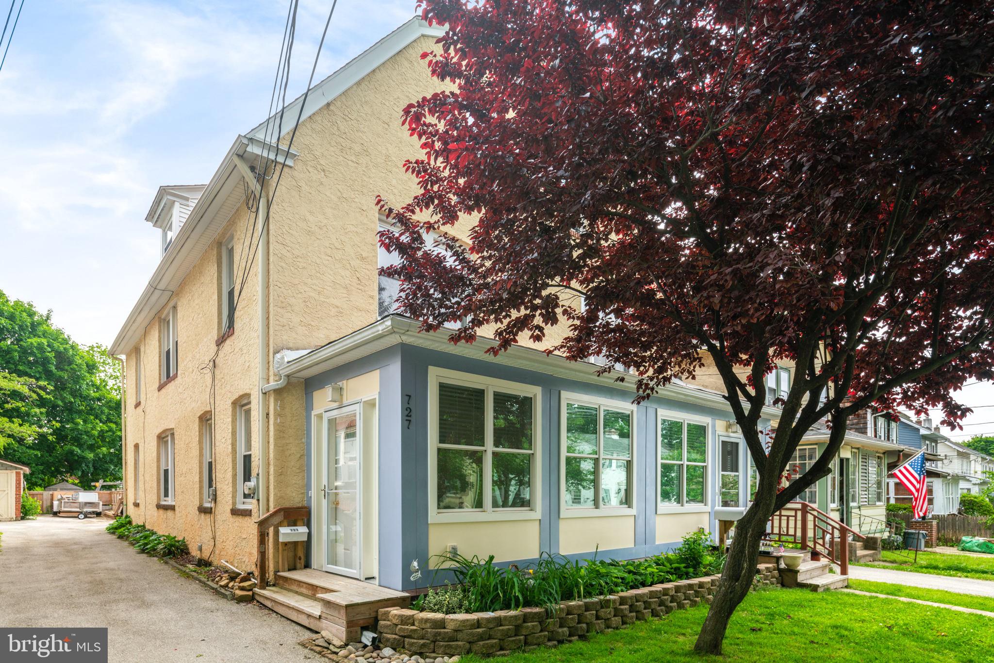 727 Moore Ave is a 4 bedroom 2 1/2 bath twin located in the heart of Bryn Mawr within the sought-after Radnor school district. The first floor features a welcoming sunroom, a living room with custom built-ins, a formal dining room, a bright kitchen with lots of counter and cabinet space, an electric stove and double sink, a powder room, and main floor laundry. The laundry room leads to a small deck and a shared driveway with two-car parking. Upstairs you will find an updated full bath with tile flooring and three sizeable bedrooms with beautiful natural light. On the third level, you will find a large full bath with a linen closet, a stall shower, tile flooring, and another bedroom. This level also includes a great bonus room area. This home is steps away from the best of Bryn Mawr; shops, restaurants, public parks, Bryn Mawr Hospital, the train station, and more. Reach out today to schedule a private showing!
Tenant pays all utilities. No pets are permitted and no smoking. Please note, that due to a zoning ordinance, the property can not be rented to students attending nearby universities.