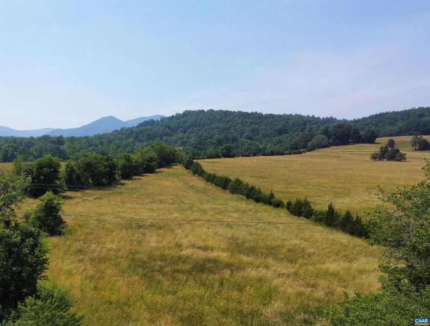 Check out these stunning Blue Ridge Mountain views! Surrounded by rolling meadows and mountain ranges, watch the lightning bugs dance over this 2.53 acre field, a great setting for that special cottage or cabin. The cedars along the property lines, combined with native plants, make for a great wildlife habitat and pollinators' paradise. Land is zoned A-1, has no HOA, and is within the Firefly Fiber internet network. Rural but not remote, this property is less than 2 miles away from the Dollar General in Piney River, and less than 5 miles to local culinary mecca, Mac's Country Store, which is where Saveur Magazine's Hawk Krawl had "the best fried chicken of [his] life." The Virginia Blue Ridge Railway Trail is an easy 2.1 mile bike ride away. Convenient to Nelson 151 and it's thriving winery and brewery scene, what more could you want?
