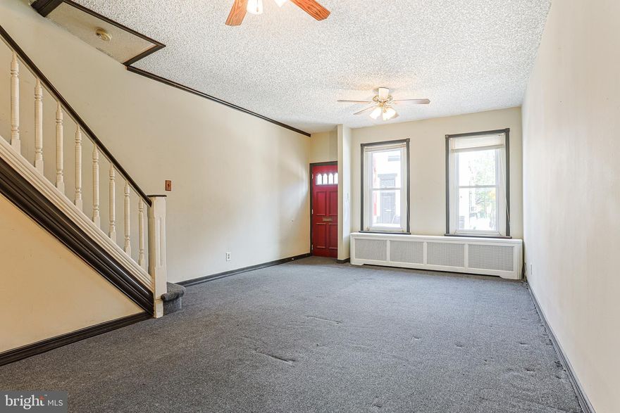 Great opportunity! This charming row home located on a quiet block in the heart of Olde Kensington features 3 bedrooms / 1 bathroom.  Enter into the open concept living and dining room. Three large windows fill this space with natural lighting. The floor is currently carpeted but just beneath the surface hardwood floors are waiting to be restored. Continue into the nicely sized kitchen with plenty of cabinet and counter space.  A utility / mud room sits just beyond the kitchen. Use this space as a pantry, add sliding doors and convert it into a sun room or even expand the kitchen! Head up to the 2nd level where 3 good size bedrooms and a full 3-piece hallway bathroom await.  Minutes from the I-95, 676 and the Ben Franklin Bridge. Short drive from downtown Philly and within a short walking distance to Penn Treaty Park, restaurants, coffee shops, boutiques and nightlife venues that Olde Kensington, Fishtown and Northern Liberties have to offer.