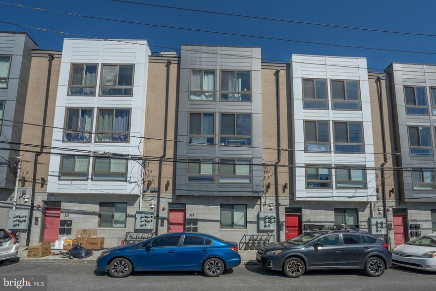 A great opportunity in Fishtown.  This tri level condo has the largest square footage in the  building that does not include the  huge private outdoor space.  Conveniently located if you walk or drive.   It's just across Columbus Blvd from Penn Treaty Park and the Delaware River Trail.  If you walk, you're only 5 minutes from public transportation and Girard Ave, 10 minutes from Jonny Brenda's and Frankford Ave.  Drivers can park on Allen Street, or take advantage of the free public lot just half a block away on Columbia Ave.  The street level entry takes you to a large, open,  first floor living space with an island kitchen .  The oversized windows and patio doors let in a ton of natural light and give you access to the private, very large patio and deck.  Back inside a few steps up  to the second level  brings you to a half bath on the landing.  The primary bedroom has a sunny window, large walk in closet and  en Suite bath with a walk in tiled shower.  The second bedroom is on the lower level and also has an en Suite bath with a tub/shower combination. Just outside is a laundry with a full sized washer and dryer, a utility room and a storage closet.  This floorplan is perfect for providing privacy to visiting guests, or a roommate. Lots of amenities, like marble counters, new stainless steel appliances and safety features like a sprinkler system and video cameras for the front door and common hallway.   Hardwood floors throughout and it has been recently repainted in neutral colors for you to move in immediately, or provide a clean canvas for you to personalize. Extremely low taxes with approximately four years remaining on the Tax Abatement.  Schedule your appointment now, before it's too late.
