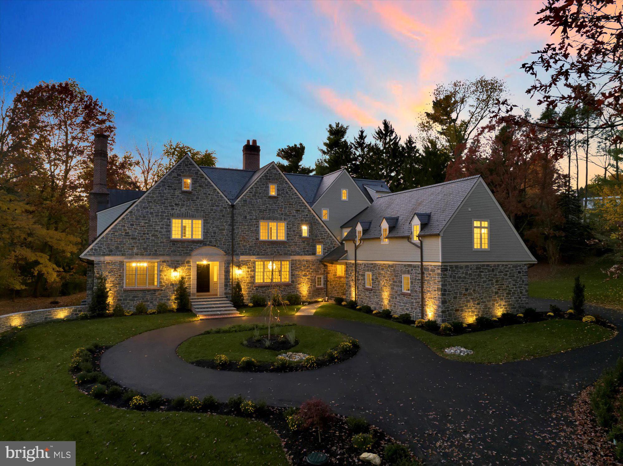 Ready for delivery! Magnificent 9000+ square foot Enchanting home will appeal to all your senses! This home sits in the town of Gladwyne also known as the Kingdom here on the Main Line! This home was Built by one of the Main Line’s most sought-after builders, John and Joe of Rayer Home Builders, who have over 55 years of expertise in the Main Line area. This home is located in the heart of Gladwyne just walking distance from Gladwyne's local restaurants and stores. This Property is loaded with wonderful scenery, peaceful privacy, and patios overlooking the creek that runs softly along this gorgeous property. This amazing home features a library, multiple offices, formal living room, formal dining room, gourmet kitchen that opens to the oversized family room. Cathedral Ceilings throughout this spacious home. The basement walls are an enormous 10ft, to accompany things such as maybe your own Golf Simulator with that comfortable ceiling space. No amenity was left out, a temperature controlled wine room that stores over 700 bottles just foot steps away from your formal dining space, Pella Windows, 9 Bathrooms, 5 fireplaces! Grand Bedroom with walk-in closets, sitting area, and fireplace. Grand Bathroom with a sauna, shower, soaking tub, radiant heated floors and his & hers walk in closets. 6 plus bedrooms each with their own en suite bathroom. The exterior is layered 6in to 8in thick natural stone, the roof's entirety is slate, all walkways, patios and stairways are completed in beautiful natural flagstone and accented with a touch of brick. The outdoor patio is accompanied with an all natural stone fireplace and built-in BBQ this is also constructed in all natural stone. Custom designed landscape includes an outdoor sprinkler system to keep your lawn fully maintained and secure throughout those tough weathered seasons. Also the landscape is accompanied with accent lighting just waiting to greet you as approach the front facade. This lighting was strategically placed only to compliment this extraordinary authentic stone, layered top to bottom on the outside of this beautiful home. This property's storm water management system was also designed to handle a future full ingrown pool and or a future detached garage as well. This is a must see! Owner is a licensed PA Realtor.