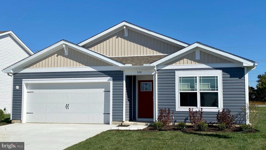Introducing 1105 Nelson Drive, a new ranch home in the Birdsong Village community of Salisbury, MD. Our most sought-after floor plan, the Cali is a sizeable single-story home optimizing every bit of its 1,774 square feet with four bedrooms, two full baths, a covered back patio, and a two-car garage. 

As you enter the home, a guest bathroom sits conveniently between two secondary bedrooms. Continuing down the hallway, you will find the garage located across from the laundry room, and a third guest bedroom tucked away privately. 

The living space is open with the kitchen overlooking the living area and dining room. The functional kitchen comes with a large center island, classic white cabinets, stainless steel appliances, quartz countertops, and a large corner pantry. 

The owner's suite is located at the back of the home for privacy and offers a massive en suite bathroom with double-bowl vanity, custom shower, and a spacious walk-in closet. 

White window treatments and the exclusive America’s Smart Home® package are already installed in your new home giving you full peace of mind, and you will enjoy a fully landscaped, sodded, and irrigated lawn with this home.

Pictures, artist renderings, photographs, colors, features, and sizes are for illustration purposes only and will vary from the homes as built. Image representative of plan only and may vary as built. Images are of model home and include custom design features that may not be available in other homes. Furnishings and decorative items not included with home purchase.