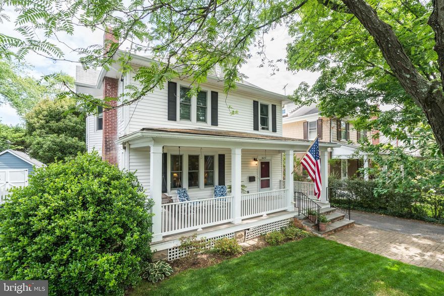 Welcome to this 1911 Chevy Chase 3BR/3BR Charmer located on a quiet street in Section 3. This is the first time this home has been available in 36 years. Walk up to a wonderful front porch and enter into the main floor, which features a spacious living room with fireplace, formal dining room, updated kitchen, and rear family room plus a full bath. Upstairs you will find three bedrooms and two full baths with plentiful storage and a rear home office over the addition. Separate detached garage all on a 10,000 square foot lot with an incredible backyard. Tranquil living yet conveniently close to Brookville shopping, local parks, Friendship Heights Metro, and Chevy Chase restaurants and shopping.