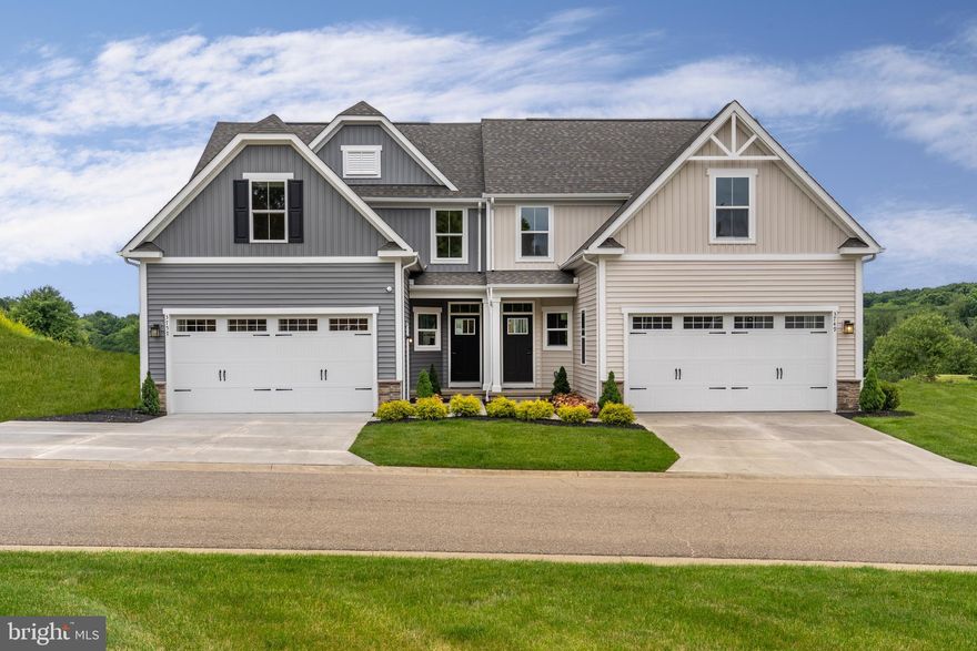 This is a to-be-built listing for our Calvert Grande.  The Calvert Grande at Big Elk offers style and space for the flexibility you need. As soon as you enter the foyer you will know you have found your new home. A cozy nook shelters an eat-in kitchen, full-sized laundry room, and convenient powder room. Ahead lies a light-filled open-concept floorplan that features a dining room that flows into the great room and never feels closed off. A wall of windows and a door on the back wall makes the home feel open and airy. The primary bedroom is off of the main living space, conveniently located but separated from the living area by an ante space. Entering the primary bedroom is like entering your own private spa retreat for the day.  The  bath, with its double vanity and shower with seat is ultimate in relaxation. A huge walk-in closet gives you plenty of storage space. Upstairs are two more spacious bedrooms and a bath. Big Elk 55+ Villas - The lowest-priced new homes with first-floor living and a 2-car garage, future pool and clubhouse, less than 1 mile from Route 1 and healthcare.  Other floorplans and homesites available. Photos are representative.