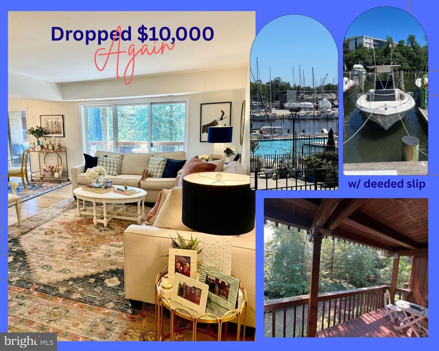 A SECOND $10,000 price drop.  Seller wants it SOLD!

Tucked into one of Annapolis' best water-access condo communities, 794C Fairview Avenue offers the ideal blend of waterfront lifestyle and low-maintenance living. This impeccably kept one-bedroom, one-bath condo comes with a deeded 30-foot boat slip on the sought-after Back Creek—included in the condo fee and ready for your next adventure. The slip features a finger pier, making it easy to board and disembark. Not planning to boat? The slip can also be sold to a neighboring homeowner.

Inside, the home is clean, bright, and move-in ready, with a full-size private deck that backs to trees—offering peace, privacy, and a daily dose of nature.

The Severn House community brings even more to the table: a waterfront pool, kayak and paddleboard storage, easy access to Back Creek, and beautifully maintained grounds. And because the condo fee covers everything from groundskeeping to building insurance, this home really is maintenance-free.

Enjoy a relaxed walk or bike ride to Eastport and all that downtown Annapolis has to offer—this is waterfront living without the hassle. Welcome to the Good Life!