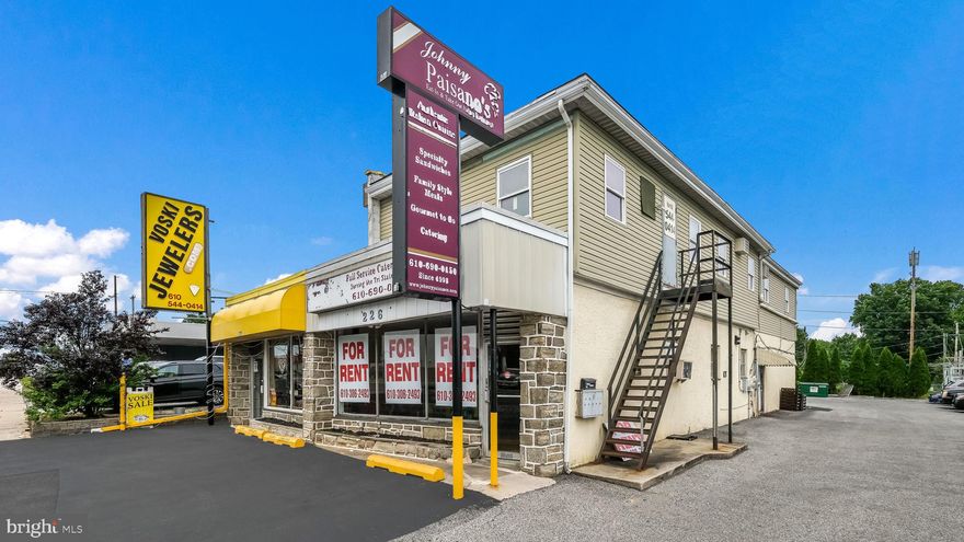 Fantastic mixed-use building for sale on famous golden mile. Welcome to 226-228 Baltimore Pike.  Location ,Location, Location. This is one of the best locations in Springfield on Baltimore Pike, just location alone is a significant value. This property has an opportunity.  Current 8.7% Cap rate. Fully rented. Please contact the listing agent for showings and questions you may have. OWNER FINANCING IS AVAILABLE!!!