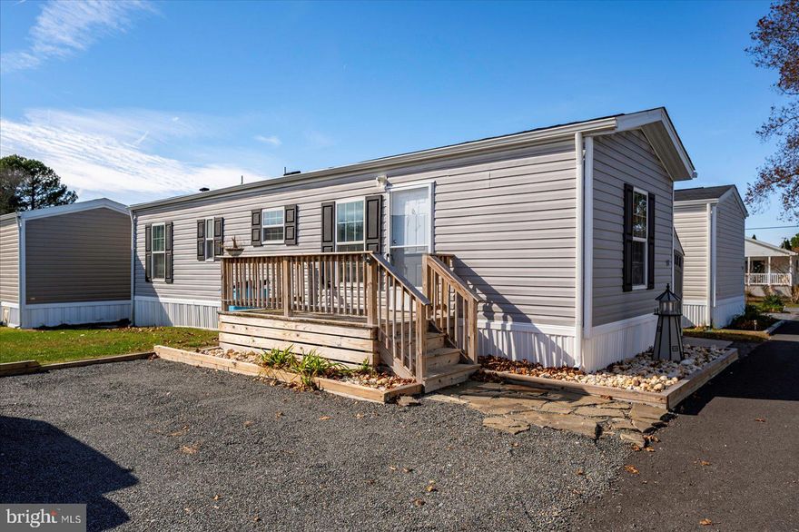 Live the Salt Life – Just Minutes from Ocean City! Welcome to effortless coastal living in the highly sought-after Salt Life Community, where you're just 2.4 miles from the Ocean City boardwalk, world-class amusements, and local dining hotspots. Whether you're looking for a year-round residence or a weekend escape, this 2-bedroom, 1-bath manufactured home blends modern comfort with unbeatable convenience. The real highlight is the resort-style amenities. Spend your days lounging by the community swimming pool, strolling the walking boardwalk, or relaxing in the pavilion—all just steps from your front door. Whether you're drawn by the beach, convenience, or the lifestyle, this home delivers it all. Discover what it means to live the Salt Life—schedule your private tour today.