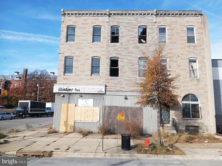 ONLINE AUCTION: Bidding begins 01/21/2025 @ 10:00 AM. Bidding ends 01/23/2025 @ 12:10 PM.  List Price is Suggested Opening Bid. Deposit: $5,000.

2140 W North Ave is a three-story commercially zoned rowhome located in Baltimore's Mondawmin neighborhood. The property is close to attractions like Mondawmin Mall and Druid Hill Park. Major institutions nearby include Coppin State University. Major traffic arteries nearby include West North Avenue, Liberty Heights Avenue (MD-26), and Reisterstown Road. Property is a vacant shell in need of complete renovation.