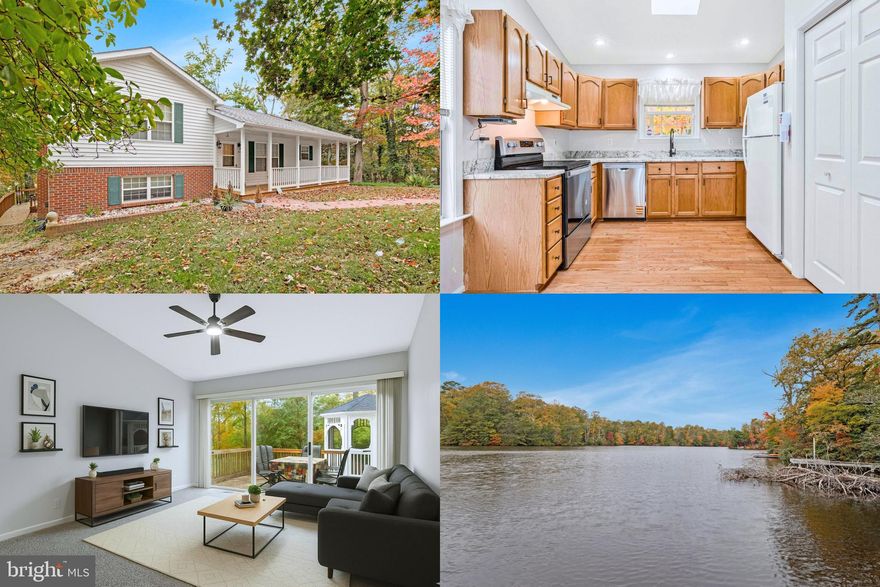 Tucked away in the peaceful Chesapeake Ranch Estates, this charming waterfront home combines comfort with a relaxed coastal feel. Inside, the bright and open layout flows naturally from the cozy family room to the spacious kitchen and dining area. Sunlight pours in through large windows, giving every space a warm, welcoming glow.

The home offers three comfortable bedrooms, with the primary suite featuring its own fireplace and a private deck where you can unwind and take in the water views. Step outside to enjoy multiple tiered decks that overlook the water, with gentle steps leading right down to the shore. Surrounded by mature trees and tranquil scenery, the setting feels like your own private retreat.

Just minutes from community beaches, parks, and Lake Lariat, this home makes it easy to enjoy everyday life with a touch of vacation living.